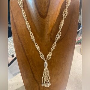 Vintage Freshwater Pearl with Tassel Pendant Necklace